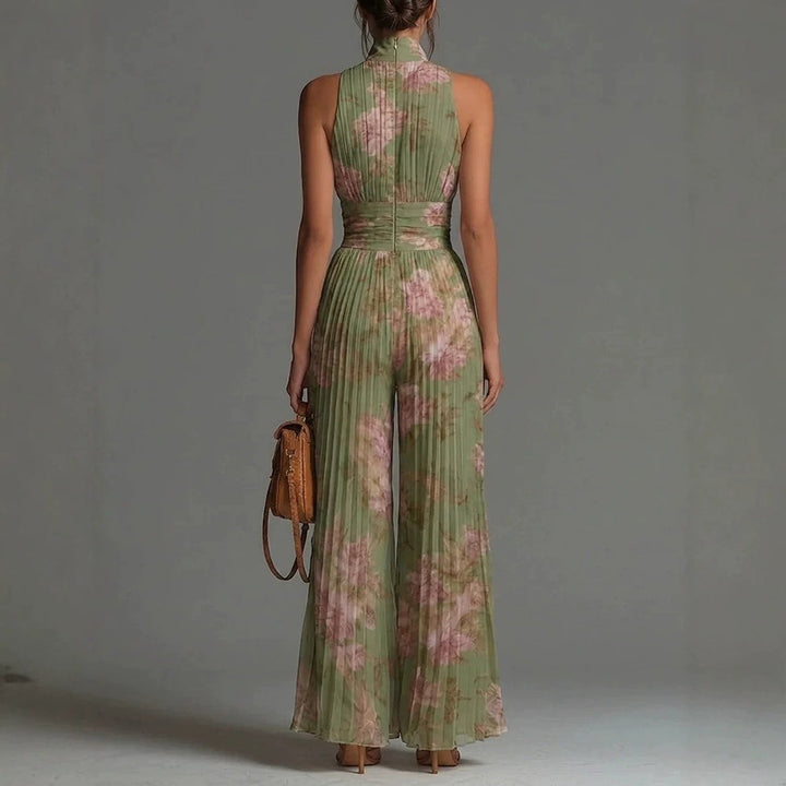 Kronberg & Söhne | Plissierter floraler Chiffon-Jumpsuit