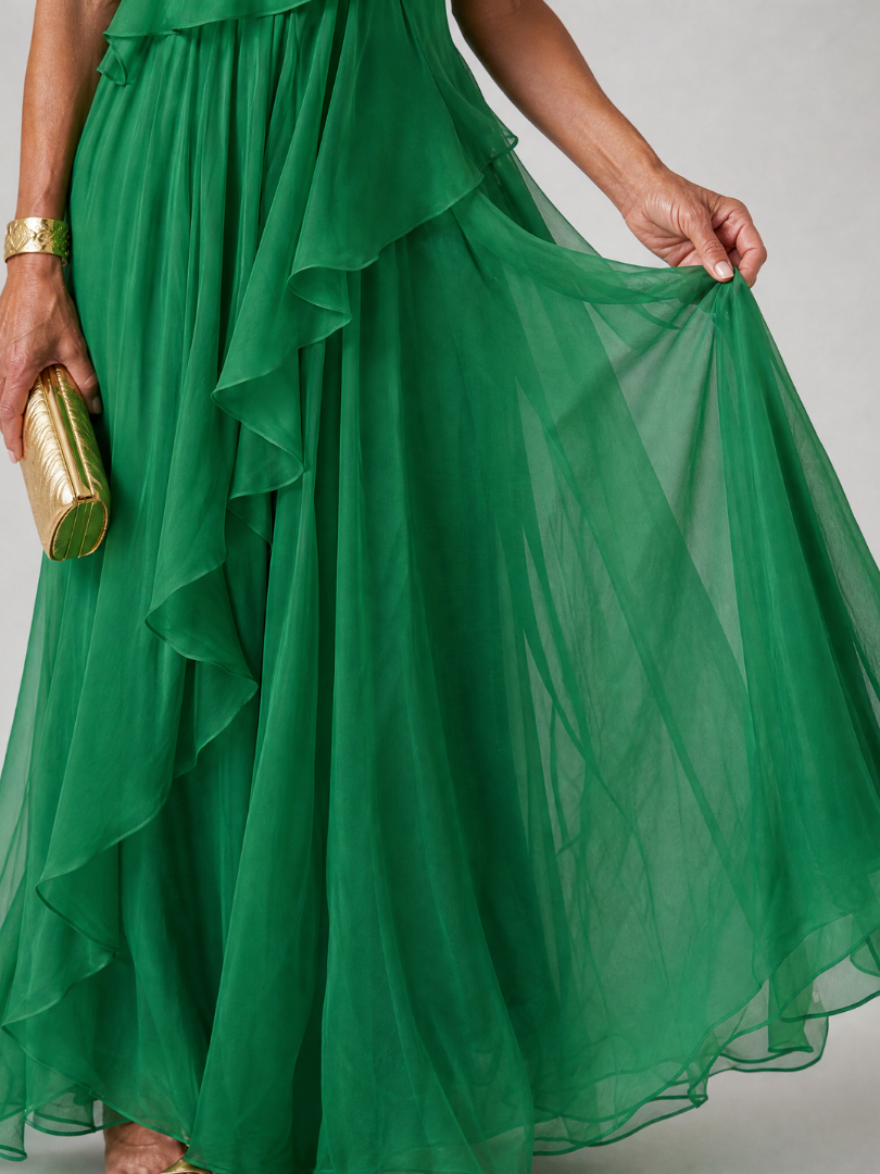 Kronberg & Söhne | Maxikleid mit fallenden Rüschen