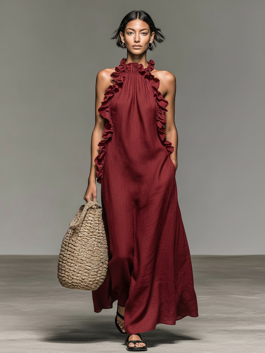 Kronberg & Söhne | Weiches Maxikleid mit Rüschen