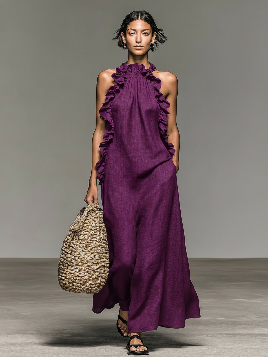 Kronberg & Söhne | Weiches Maxikleid mit Rüschen