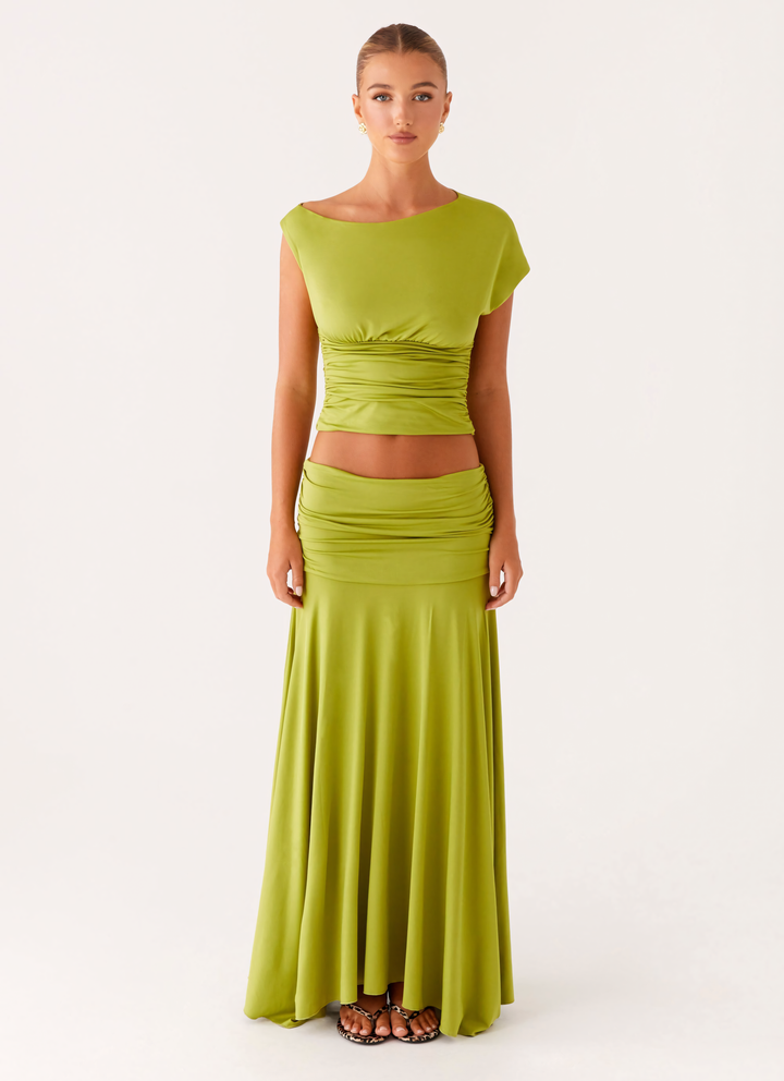 Kronberg & Söhne | Maxikleid aus gerafftem Satin