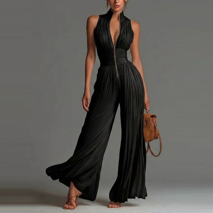 Kronberg & Söhne | Plissierter floraler Chiffon-Jumpsuit