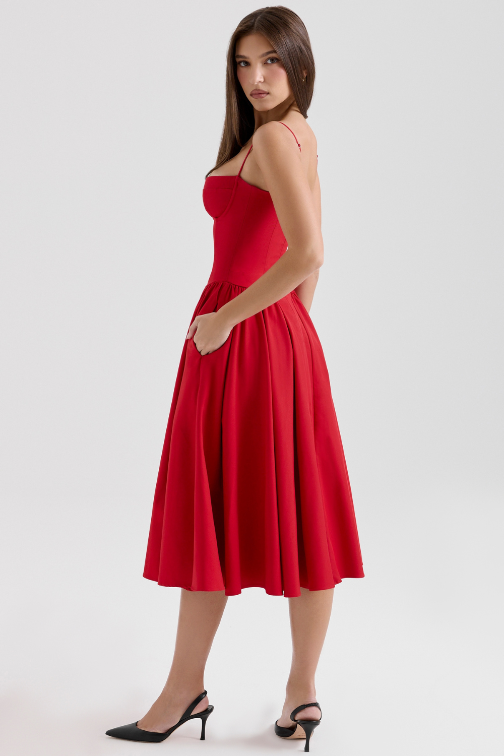 Kronberg & Söhne | Maxikleid aus gerafftem Satin