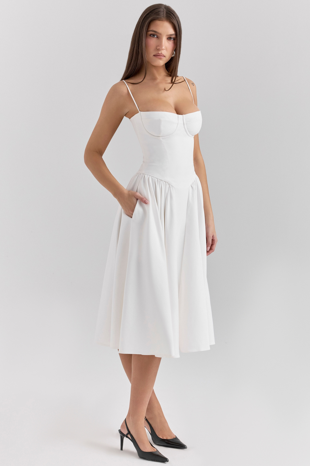 Kronberg & Söhne | Maxikleid aus gerafftem Satin