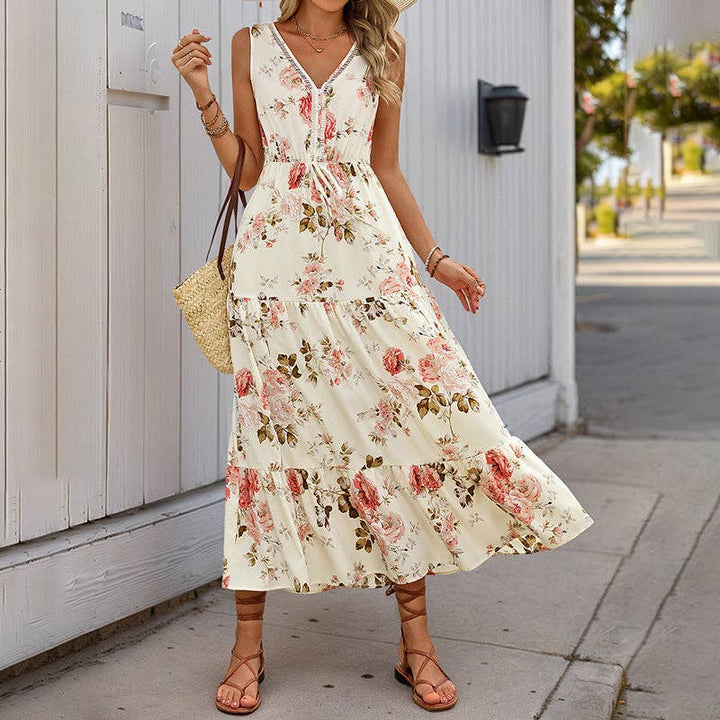 Kronberg & Söhne | Ärmelloses florales Maxikleid