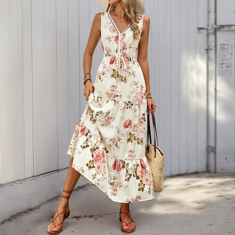 Kronberg & Söhne | Ärmelloses florales Maxikleid