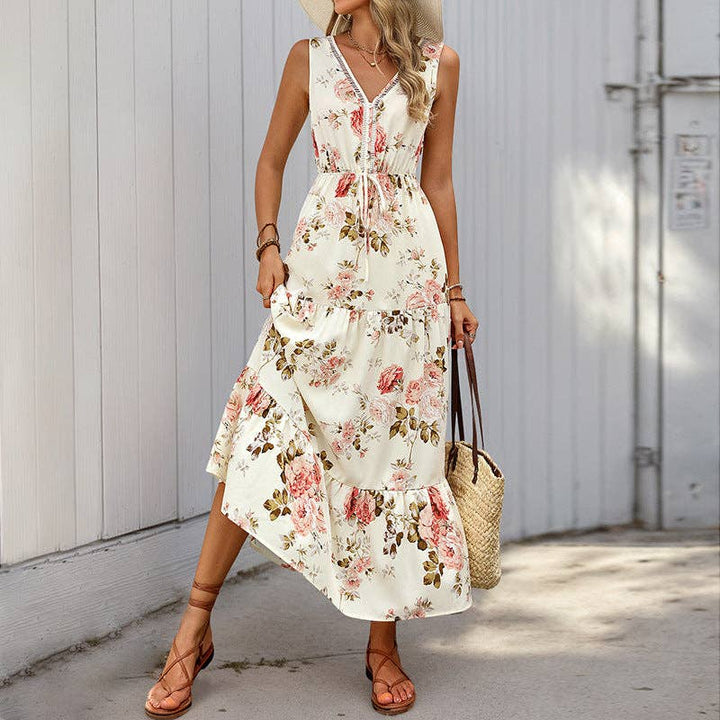 Kronberg & Söhne | Ärmelloses florales Maxikleid