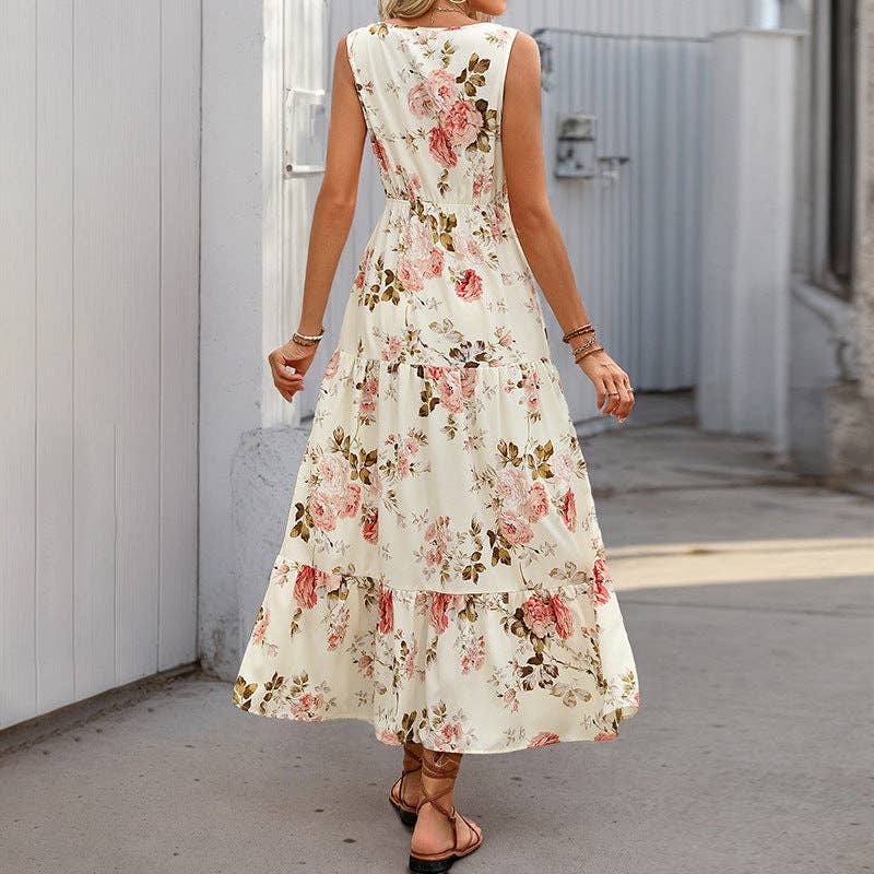 Kronberg & Söhne | Ärmelloses florales Maxikleid
