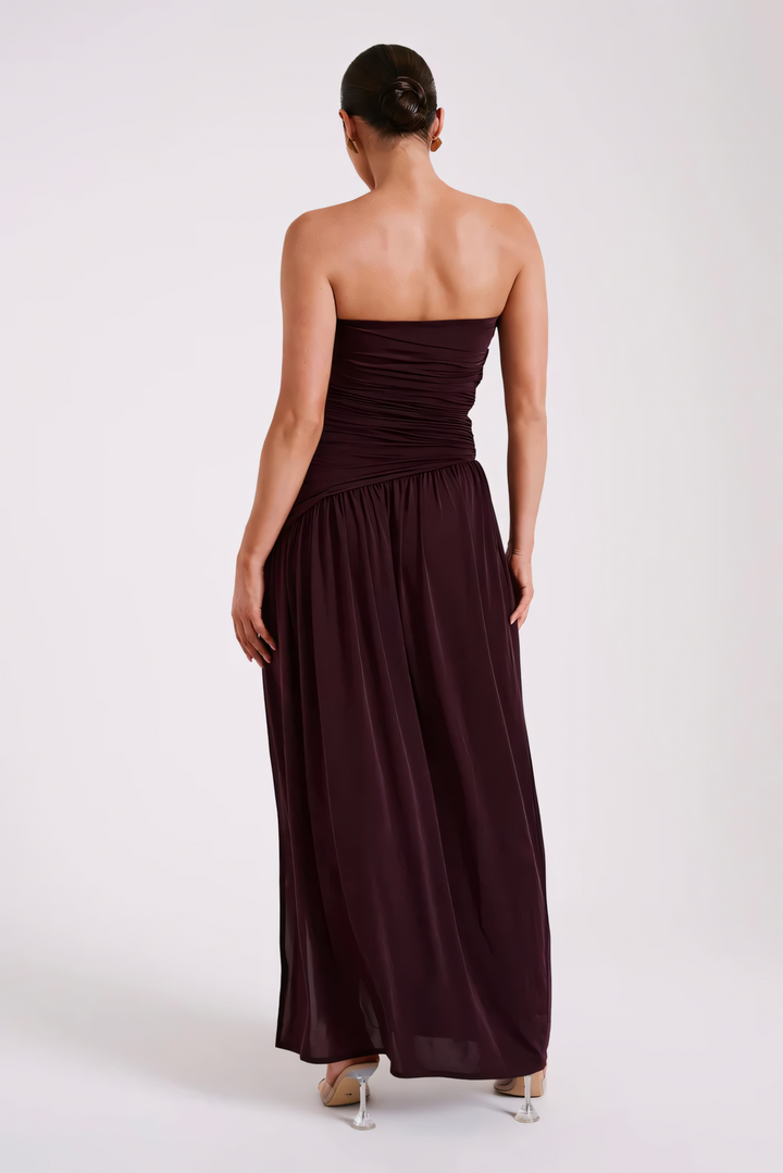 Kronberg & Söhne | Gerafftes Abendkleid in Bordeaux