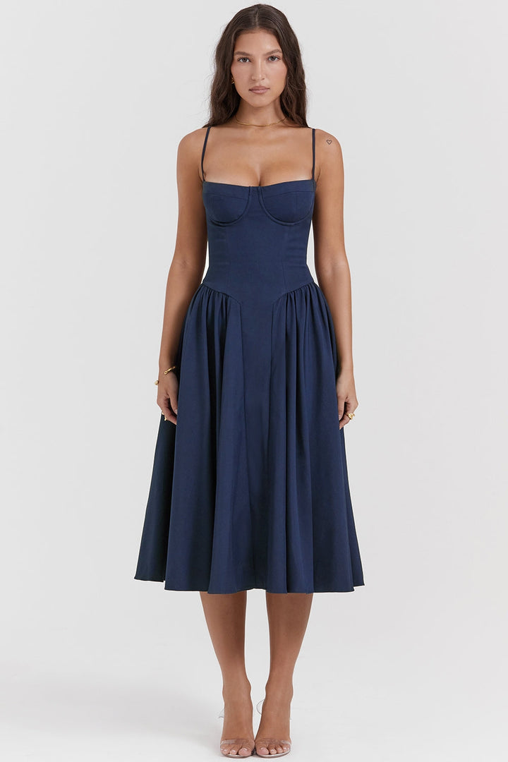 Kronberg & Söhne | Maxikleid aus gerafftem Satin
