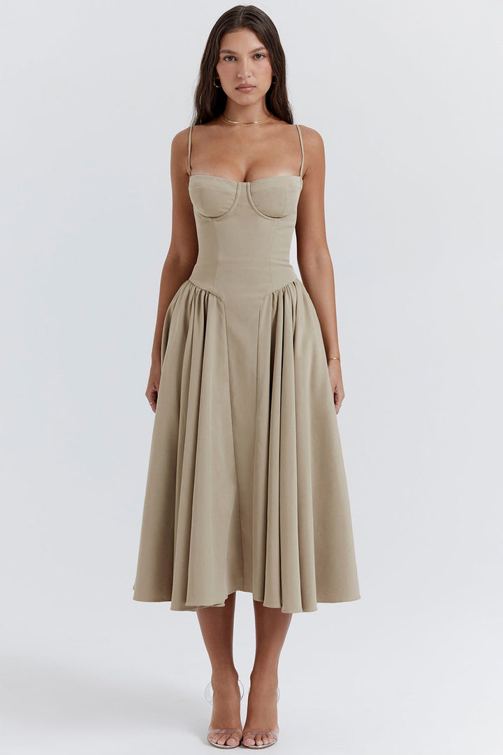 Kronberg & Söhne | Maxikleid aus gerafftem Satin