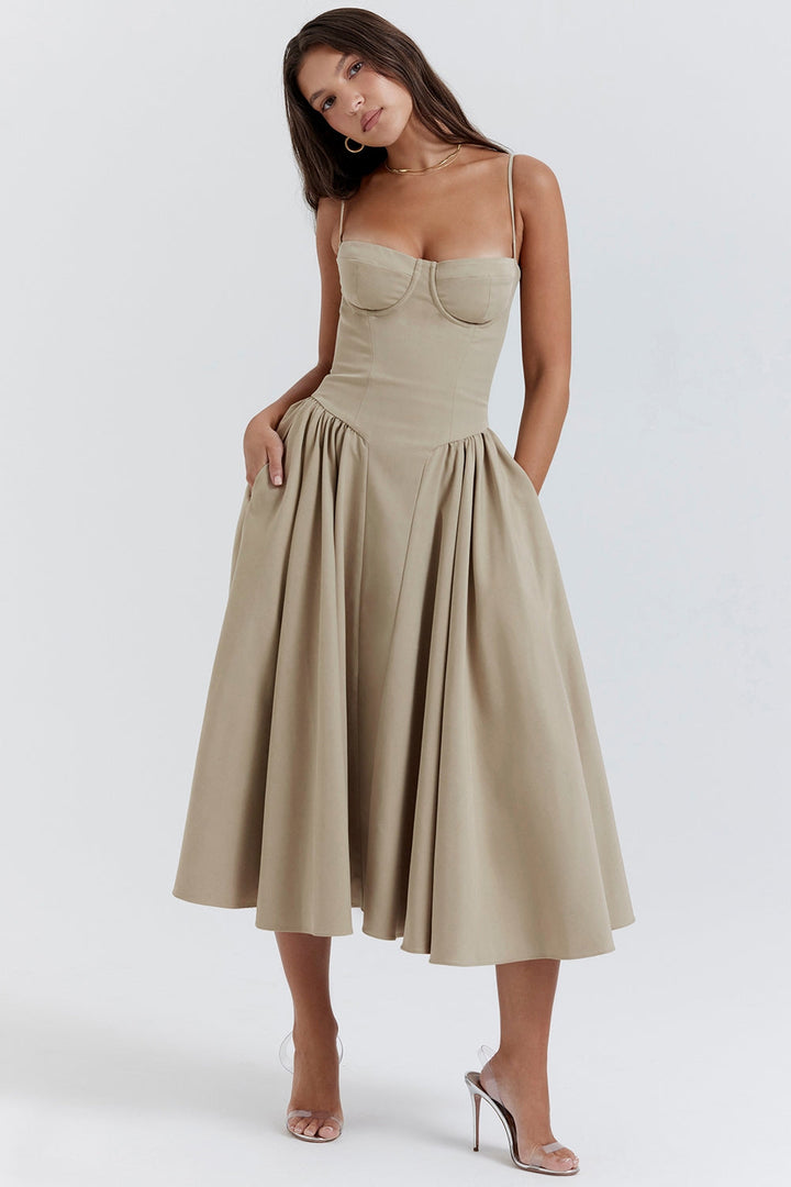 Kronberg & Söhne | Maxikleid aus gerafftem Satin