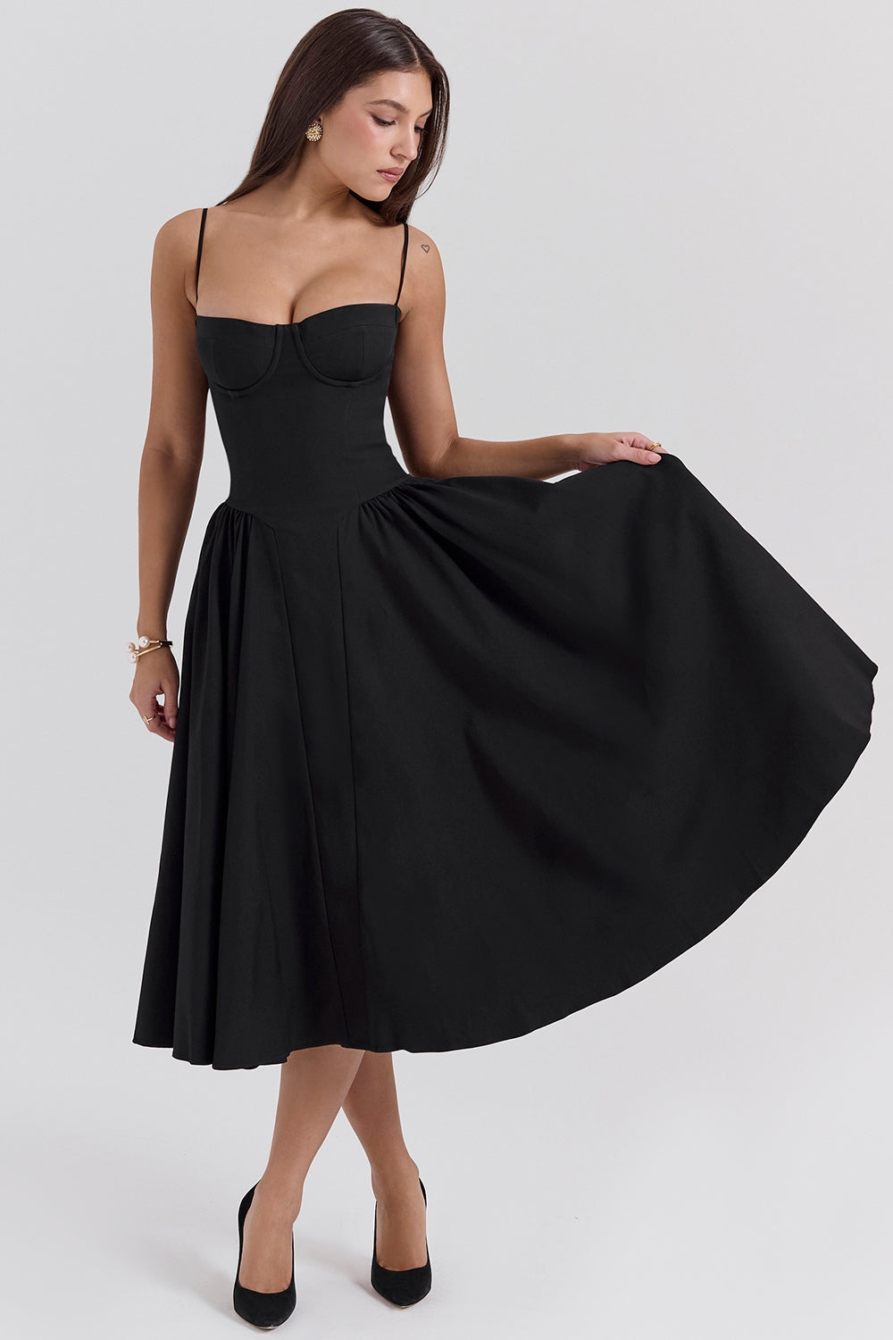 Kronberg & Söhne | Maxikleid aus gerafftem Satin