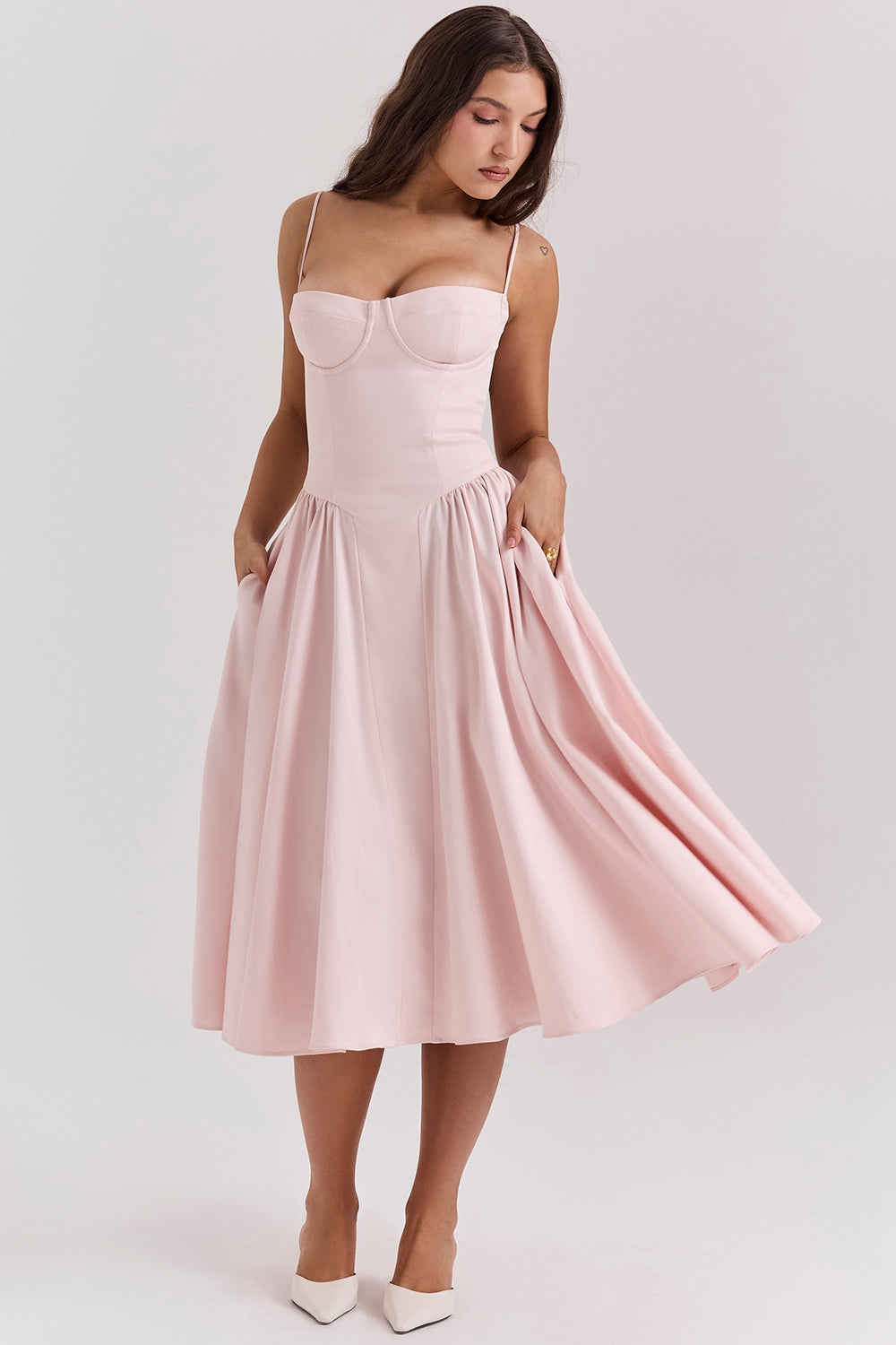Kronberg & Söhne | Maxikleid aus gerafftem Satin