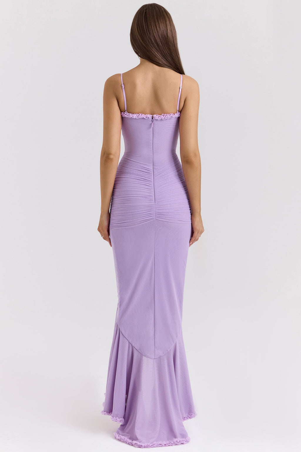 Marisse – Maxikleid aus Rüschen-Netzstoff