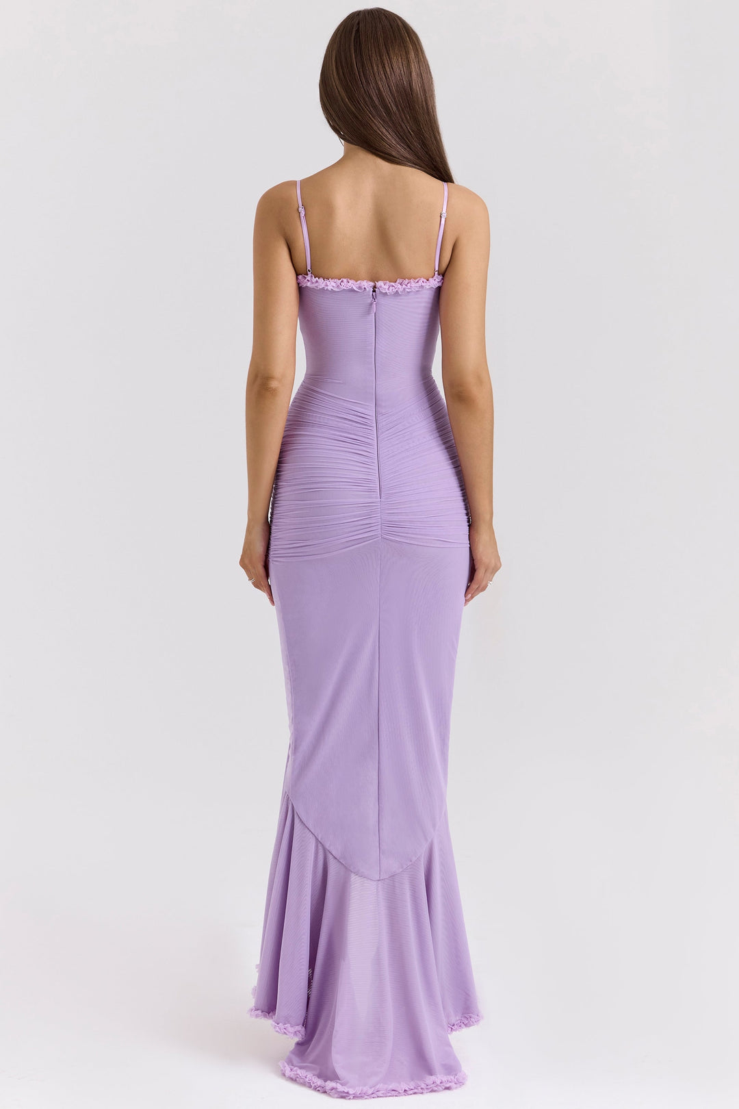 Kronberg & Söhne | Maxikleid aus Rüschen-Netzstoff