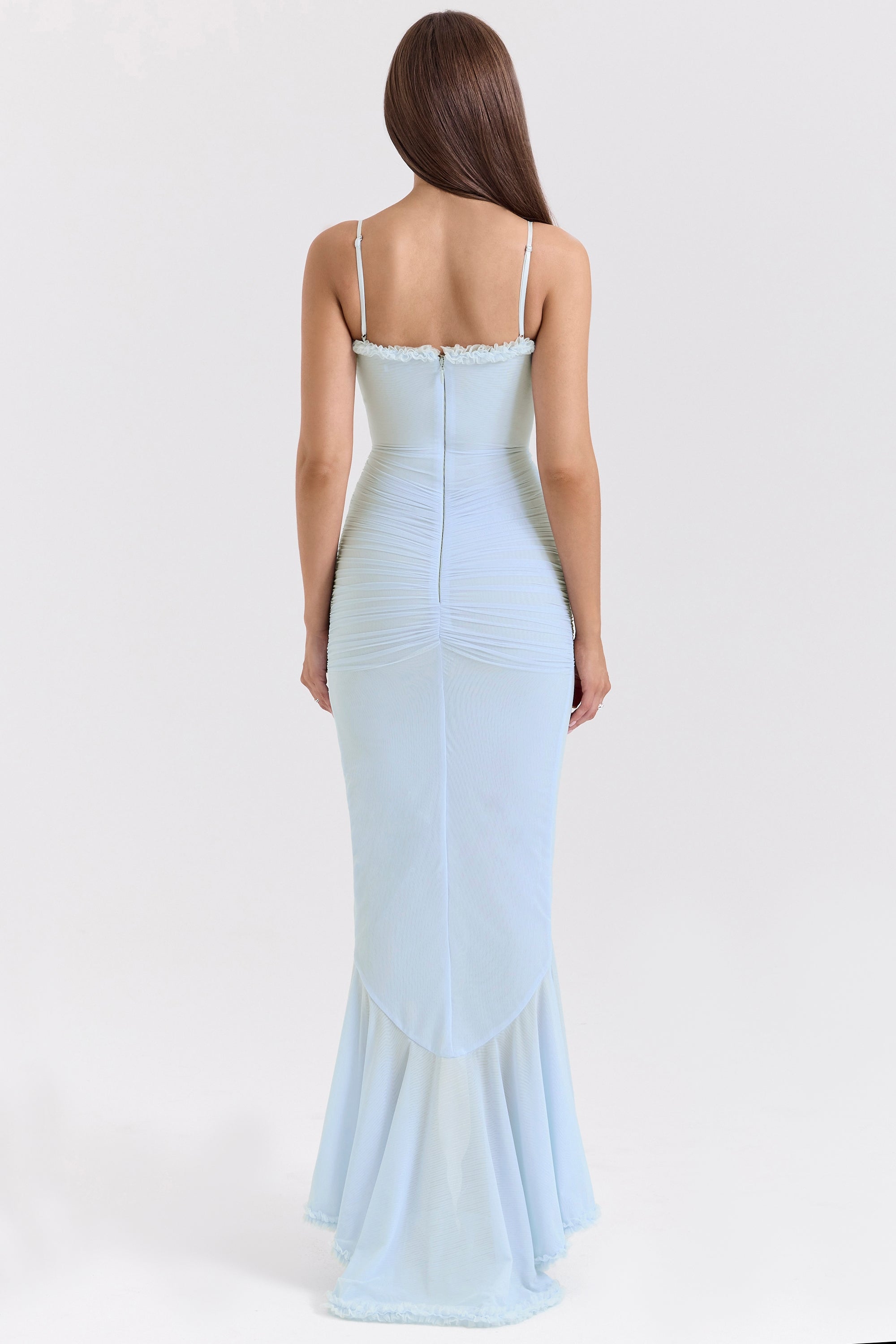 Marisse – Maxikleid aus Rüschen-Netzstoff