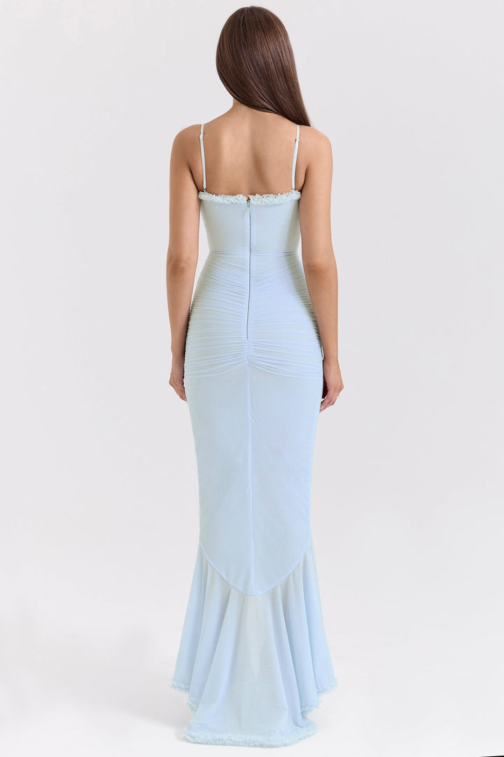 Kronberg & Söhne | Maxikleid aus Rüschen-Netzstoff