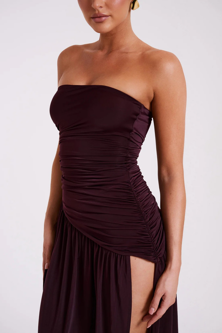 Kronberg & Söhne | Gerafftes Abendkleid in Bordeaux