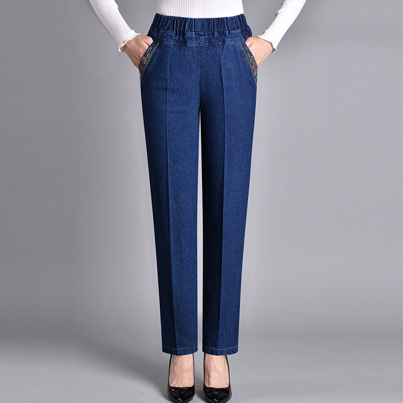 Kronberg & Söhne | Damenjeans mit elastischem Bund und Seitentaschen