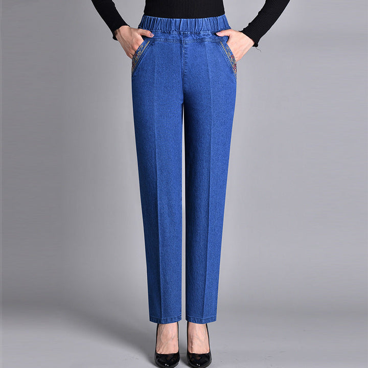 Kronberg & Söhne | Damenjeans mit elastischem Bund und Seitentaschen