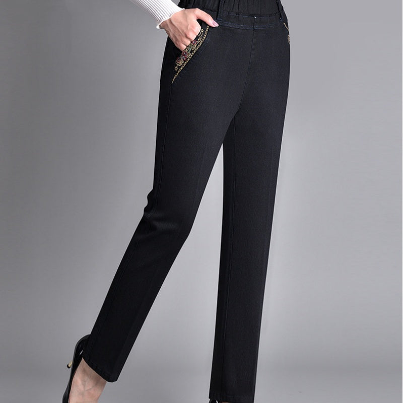 Kronberg & Söhne | Damenjeans mit elastischem Bund und Seitentaschen
